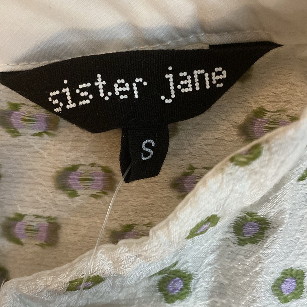 Sister Jane Women’s Ivory Jacquard Short Sleeve Dress. NWT. Size 4 - Picture 2 of 10